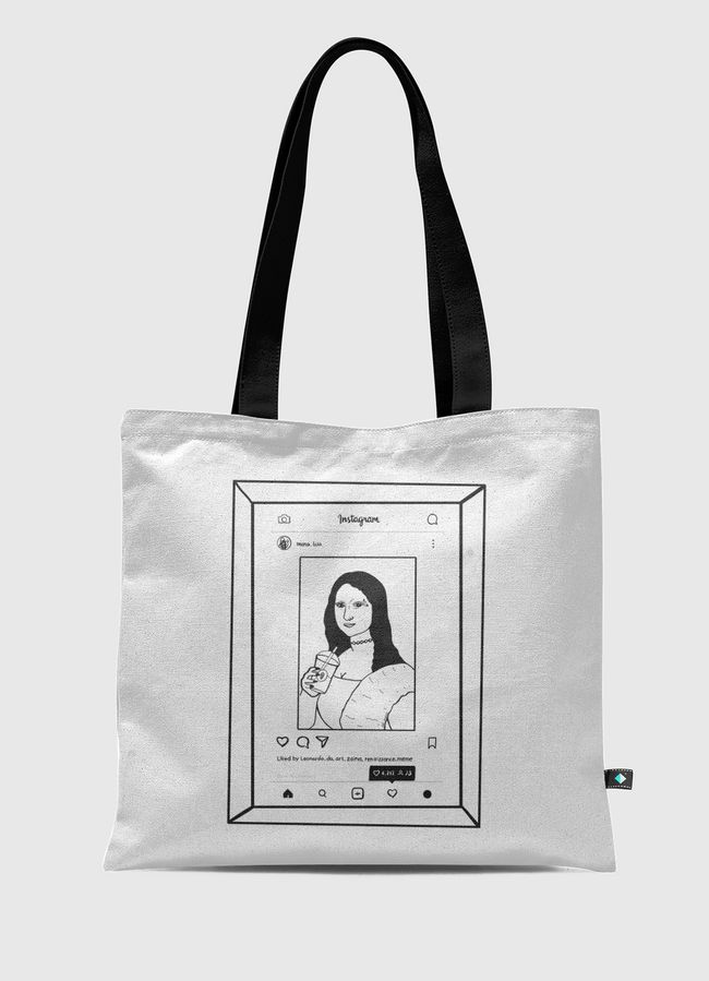 Millenial Mona Lisa frame" - Tote Bag