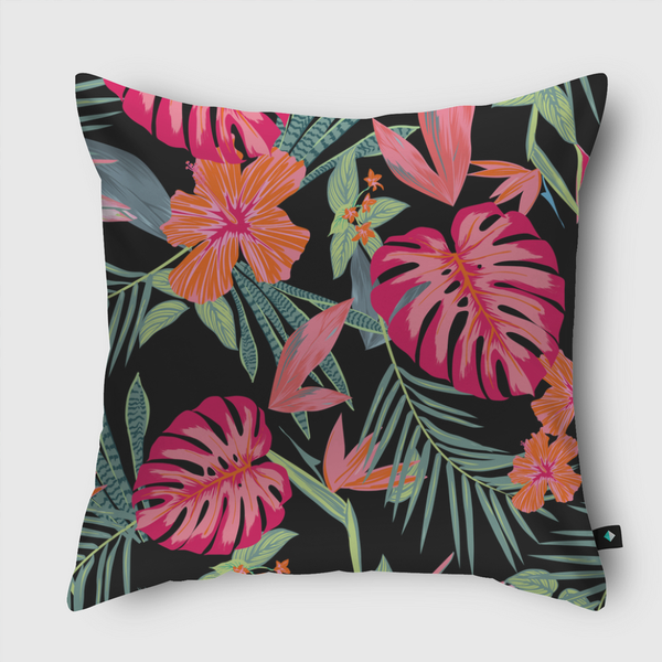 Floral Jungle Throw Pillow