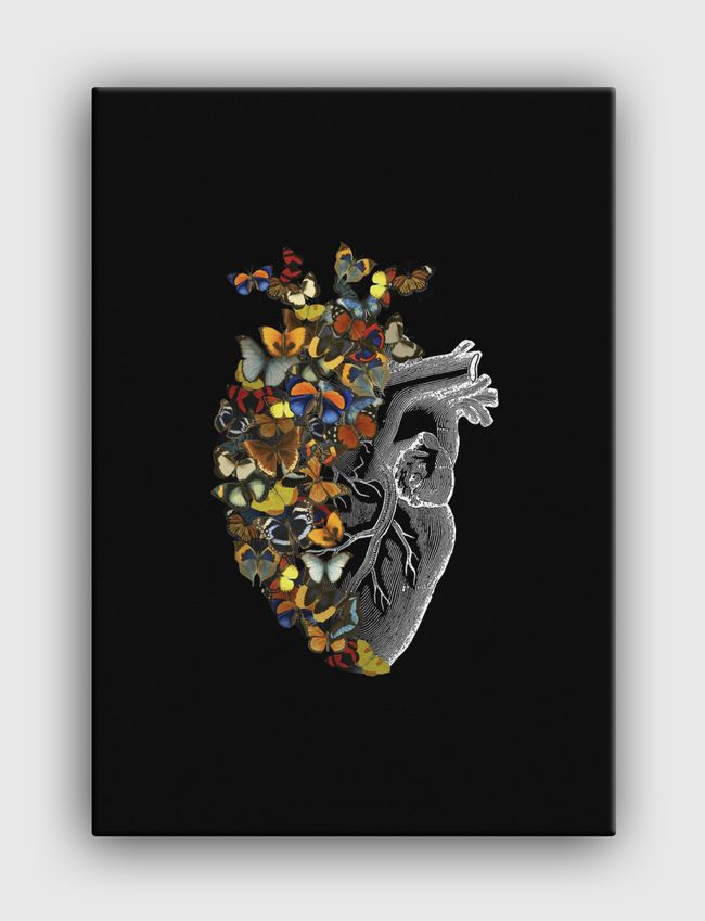 Butterfly Vintage Heart - Canvas