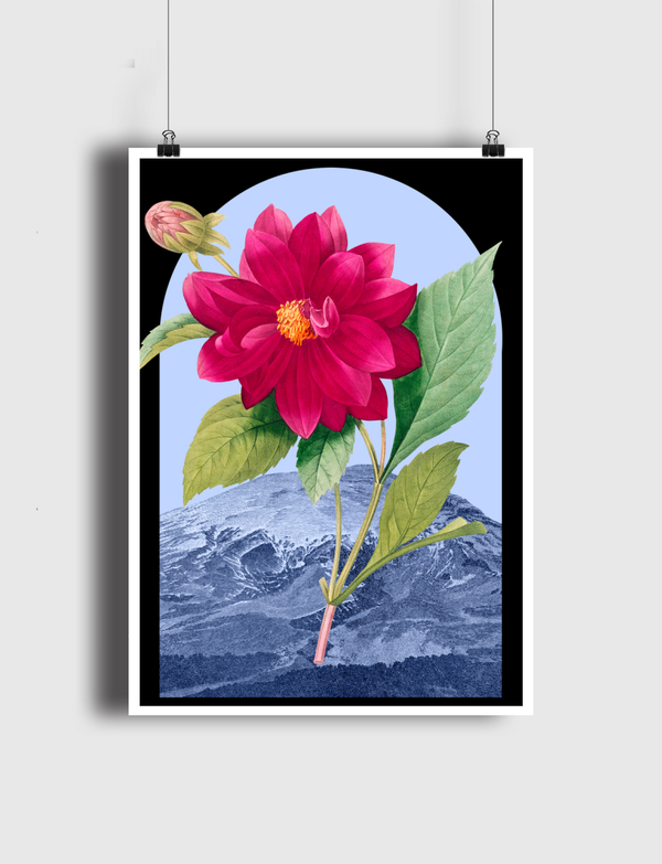 Floral Landscape Dahlia Poster