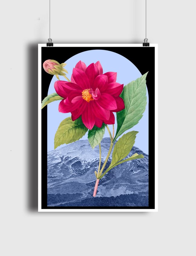 Floral Landscape Dahlia - Poster