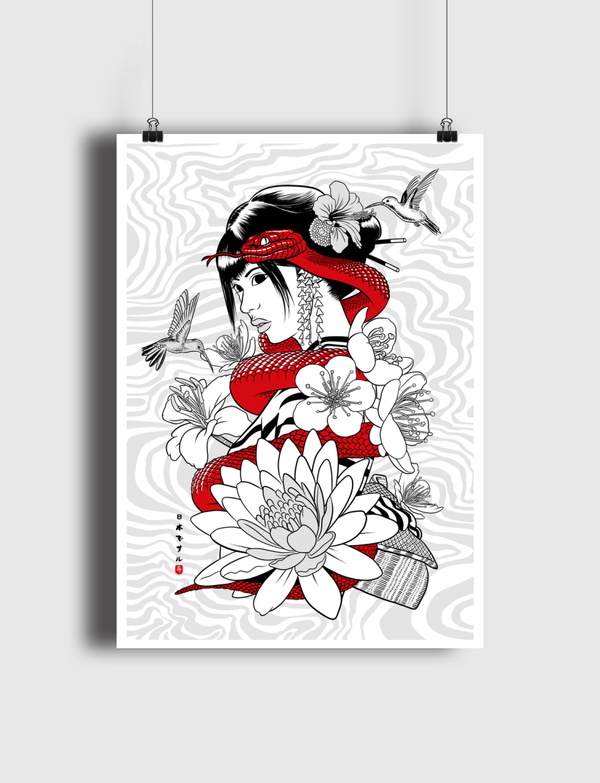 Snake and Colibri  Geisha Poster