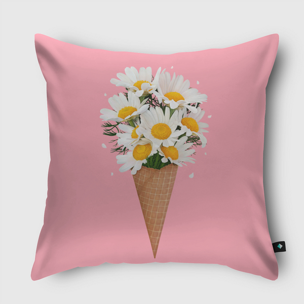Ice cream with chamomile Throw Pillow