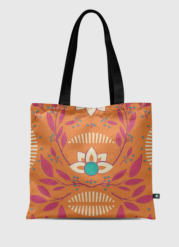 Orange Floral 003 Tote Bag