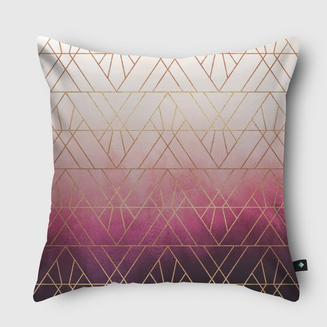 Pink Ombre Triangles - Throw Pillow