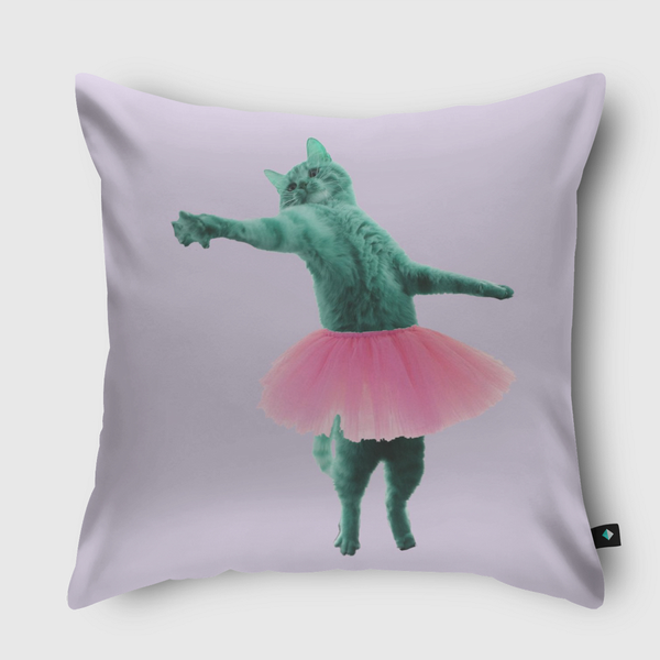 cat ballerina Throw Pillow