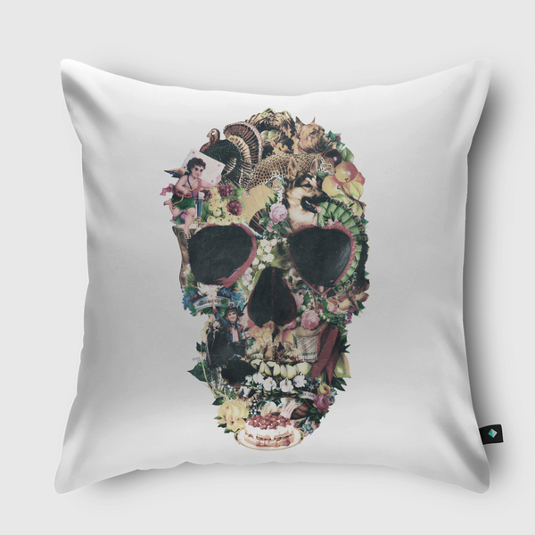 Vintage Skull Throw Pillow