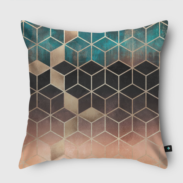 Ombre Dream Cubes Throw Pillow