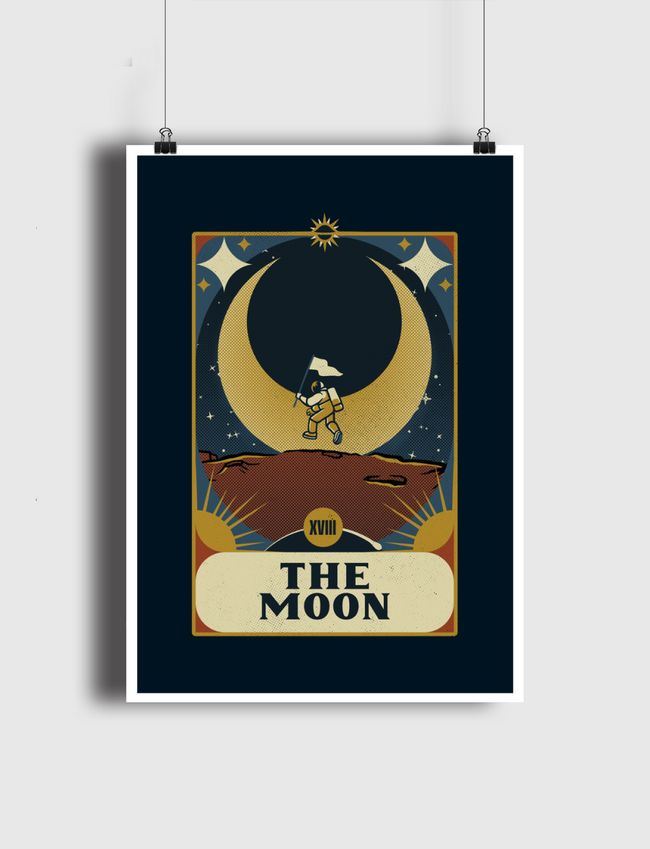 Astronaut Tarot Moon - Poster