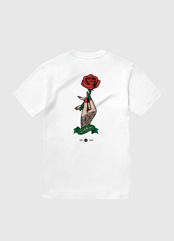Calligraphy & Roses White Gold T-Shirt