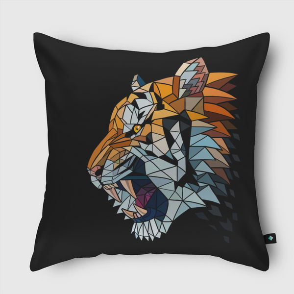 Tiger Glass Throw Pillow