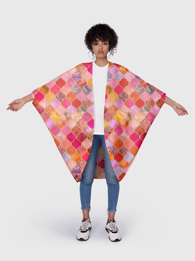 Hot Pink Moroccan Tiles - Kimono