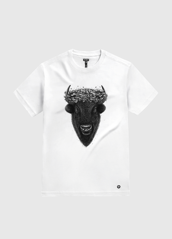 Floral Bison White Gold T-Shirt