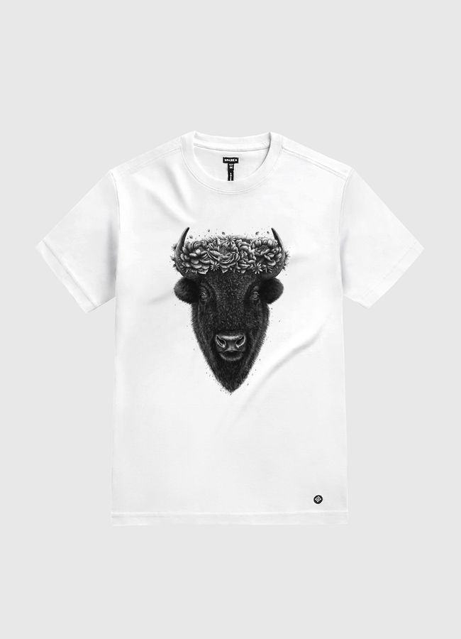 Floral Bison - White Gold T-Shirt