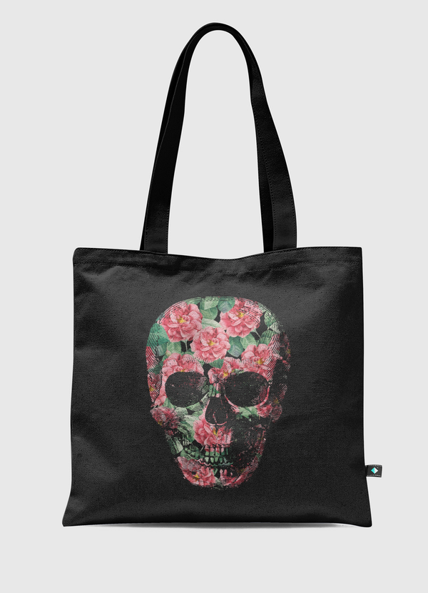 Vintage Botanical Skull Tote Bag