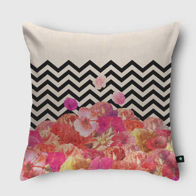 Chevron Flora II - Throw Pillow