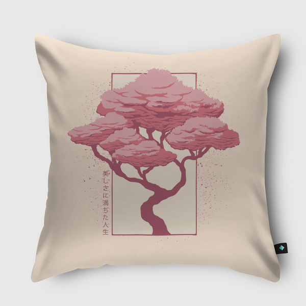 Sakura Blossom Pink Throw Pillow