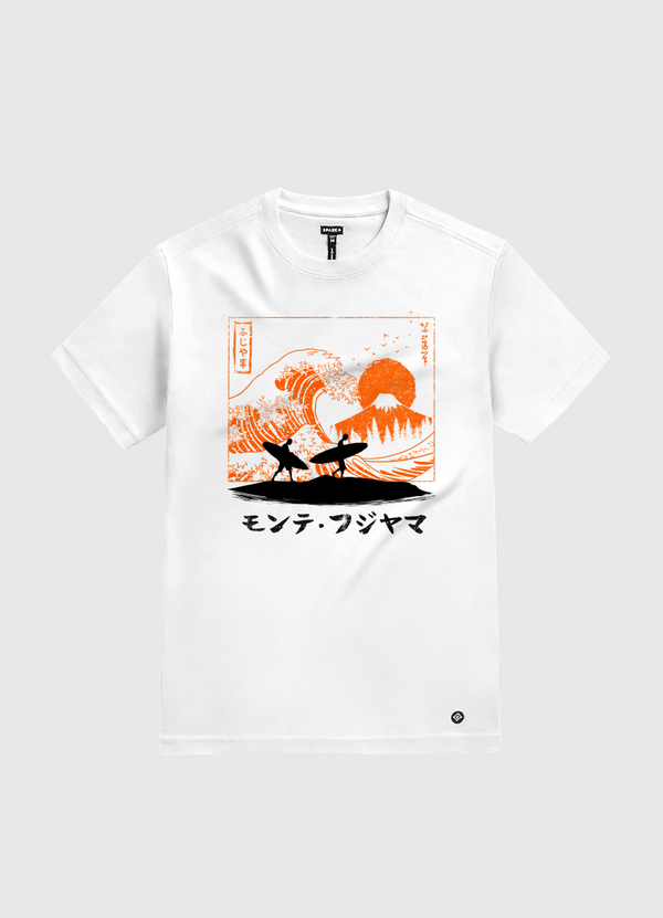 Surfing the wave in Japan White Gold T-Shirt