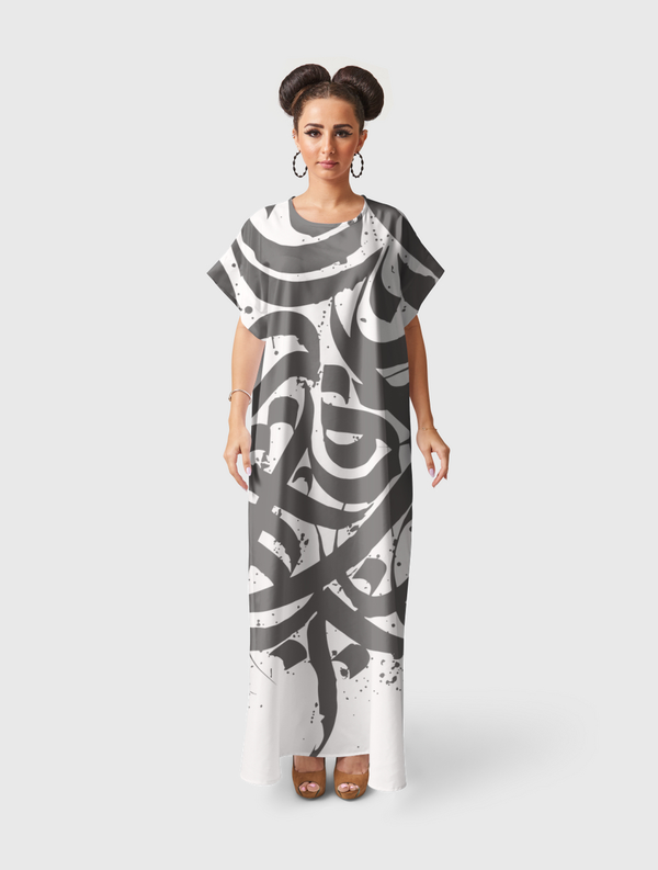 calligraphy art arabic Short Sleeve Dress