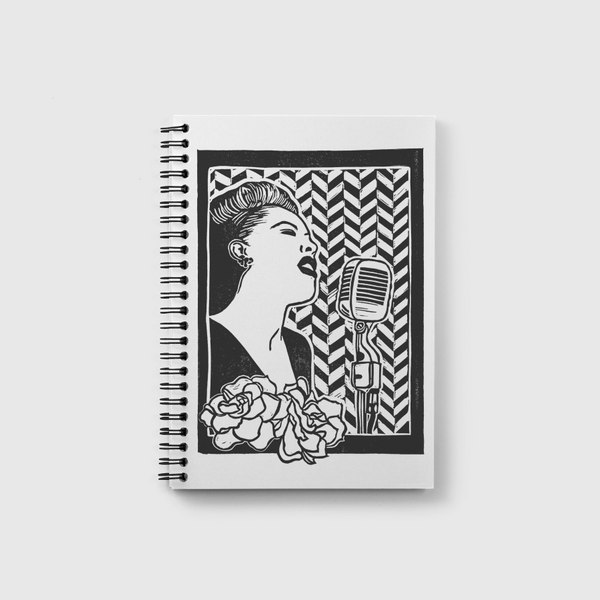 Billie Holiday Blockprint Notebook