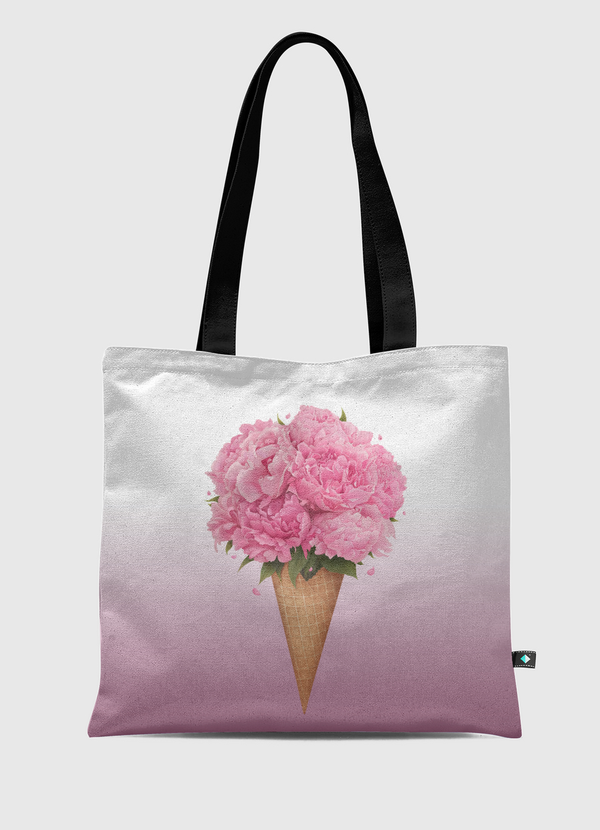 Ice cream with peonies Tote Bag