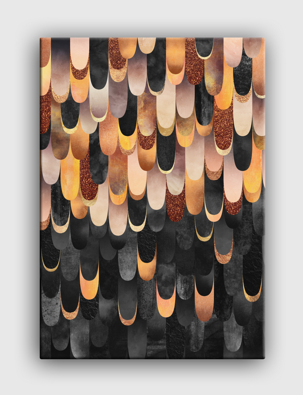 Feathered - Copper And Black Canvas