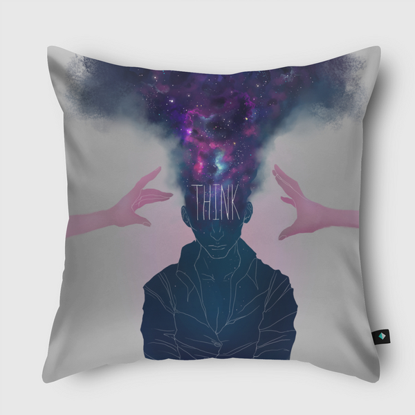 Think (Graphic print) Throw Pillow