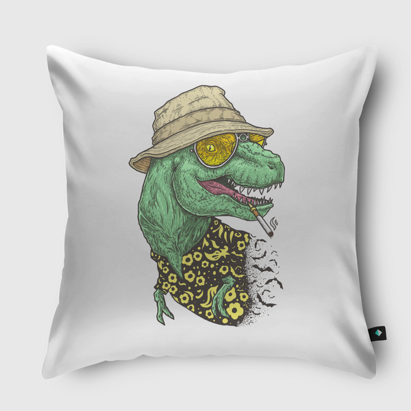 T-rex Duke Throw Pillow