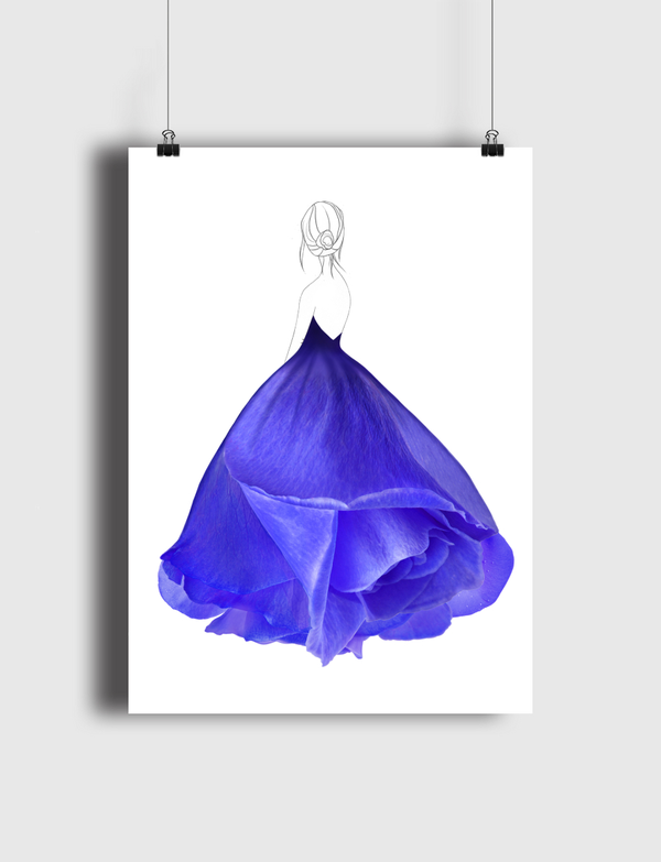 Fashion blue rose Poster