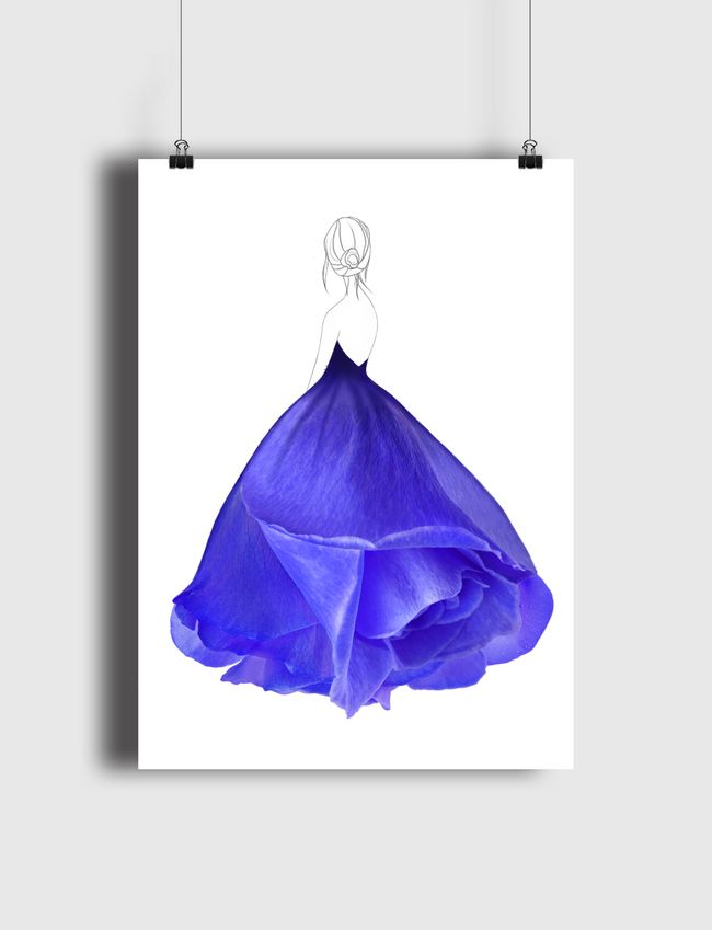 Fashion blue rose - Poster