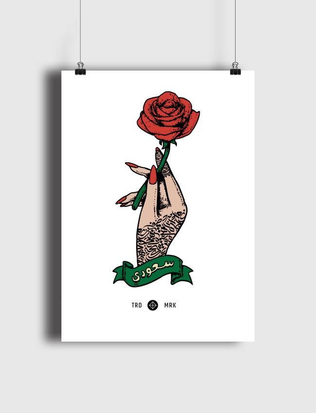 Calligraphy & Roses - Poster
