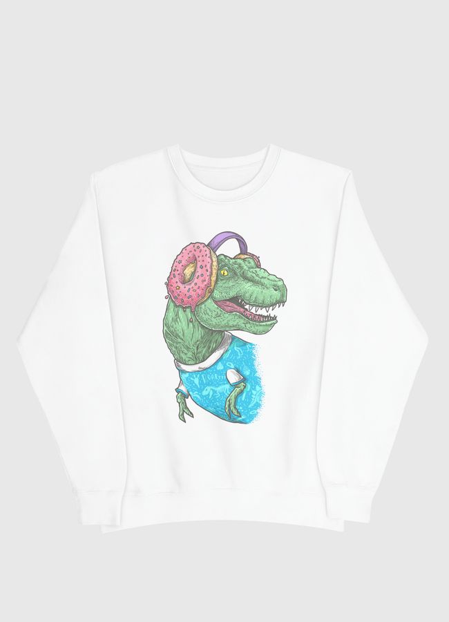 T-rex with headphones - Men Sweatshirt