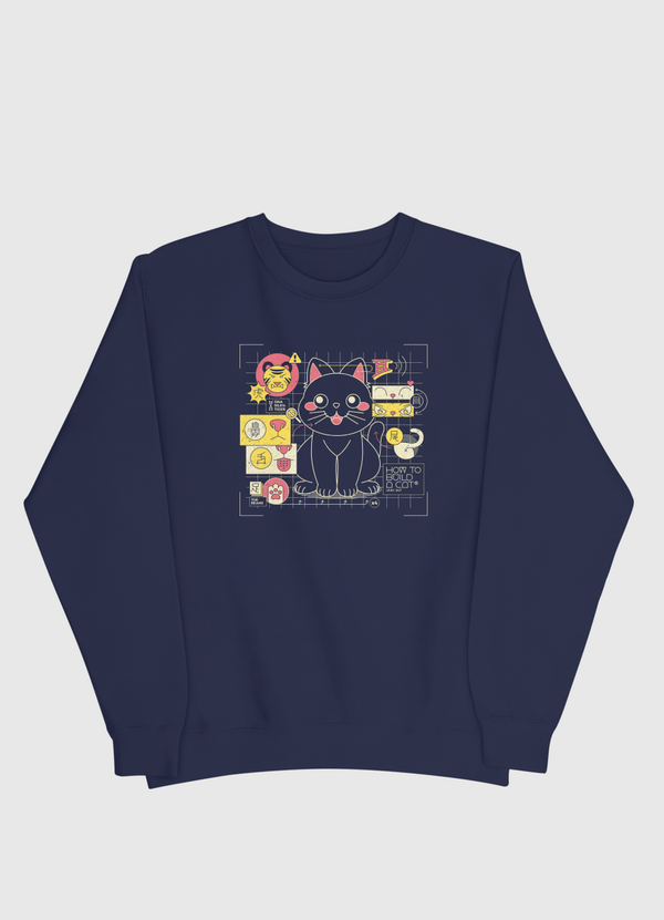Japanese Cat Graph Men Sweatshirt