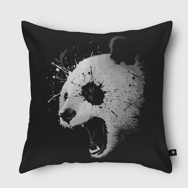 Splatter Panda Throw Pillow