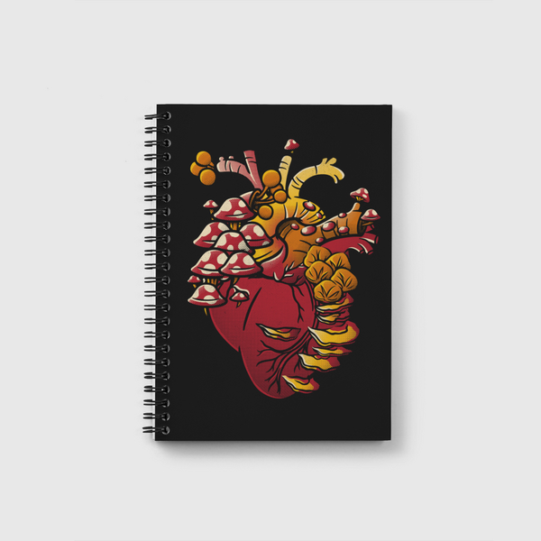 Cordyceps Fungi Heart Notebook