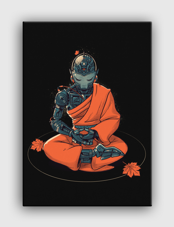 Meditation Robot Monk Canvas