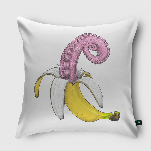 Octopus banana Throw Pillow
