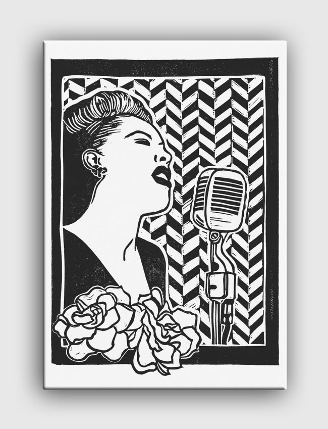 Billie Holiday Blockprint - Canvas