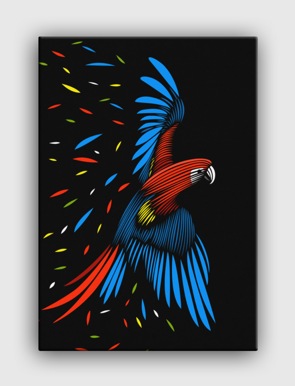 Tropical macaw lines Canvas