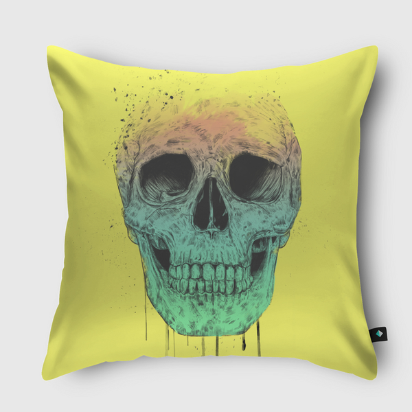 Pop art skull Throw Pillow