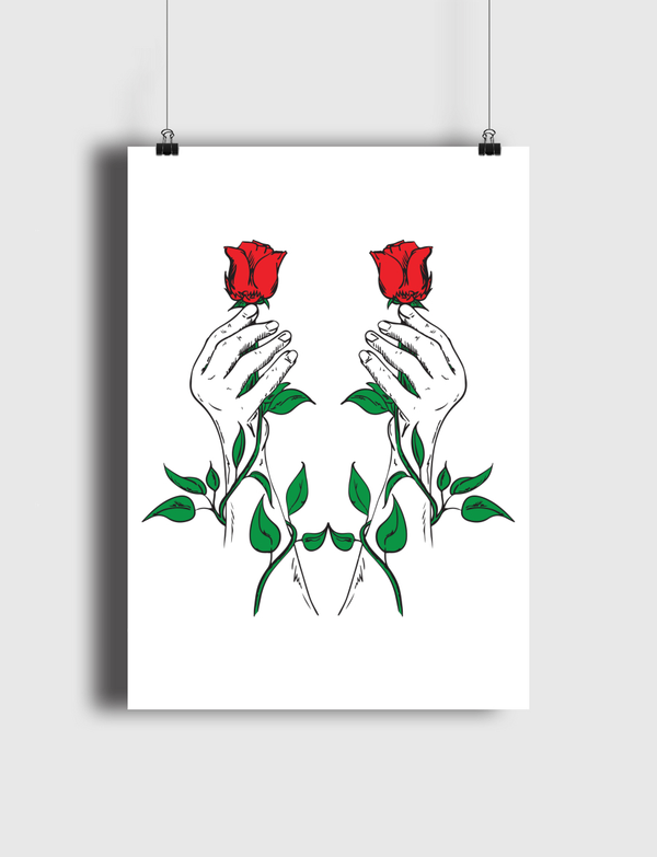 Hand and Flower Poster