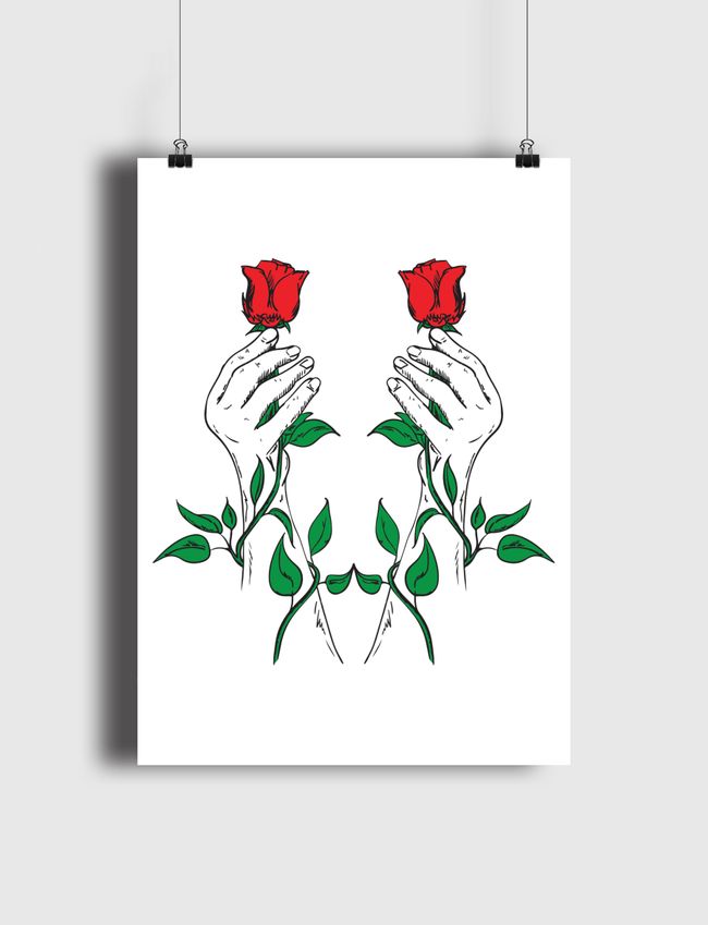 Hand and Flower - Poster