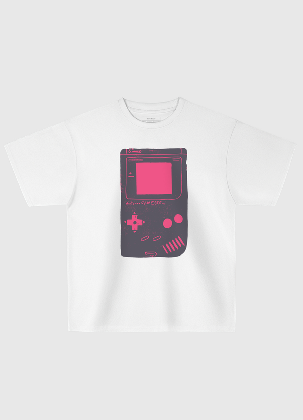 Game Boy Blockprint Pink Oversized T-Shirt