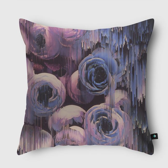 Floral glitches - Throw Pillow