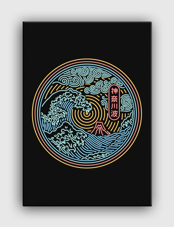 Neon Kanagawa Wave Canvas