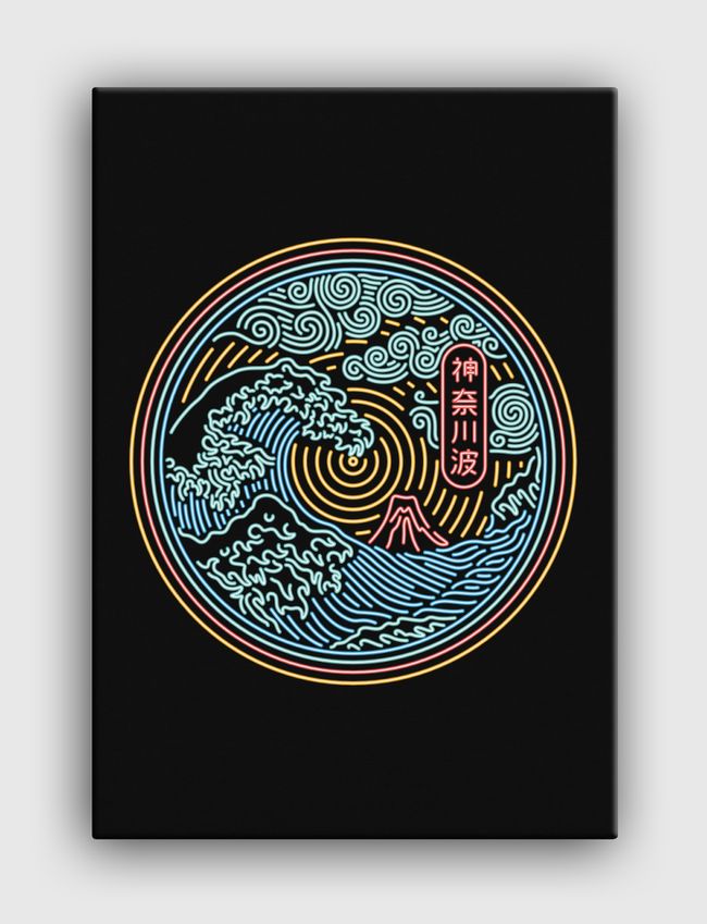 Neon Kanagawa Wave - Canvas