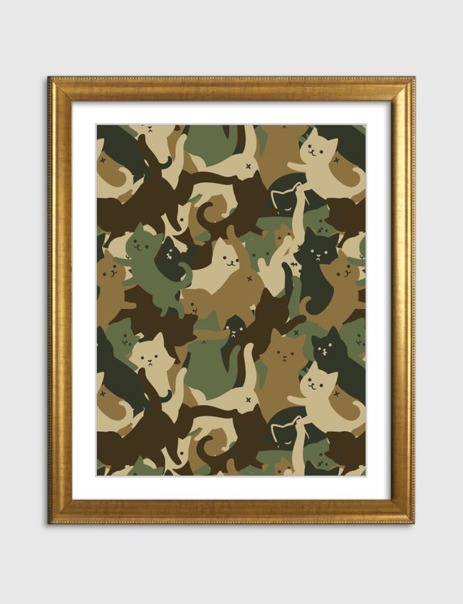 Camouflage Cat Army - Artframe