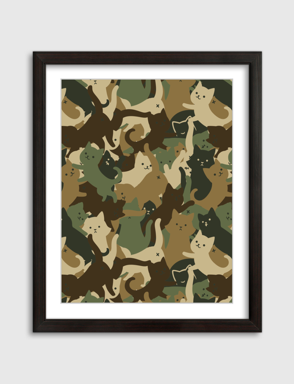 Camouflage Cat Army Artframe