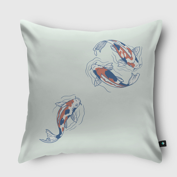 Koi Lake Traditional Throw Pillow