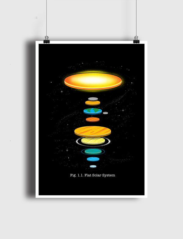 Flat Solar System Poster